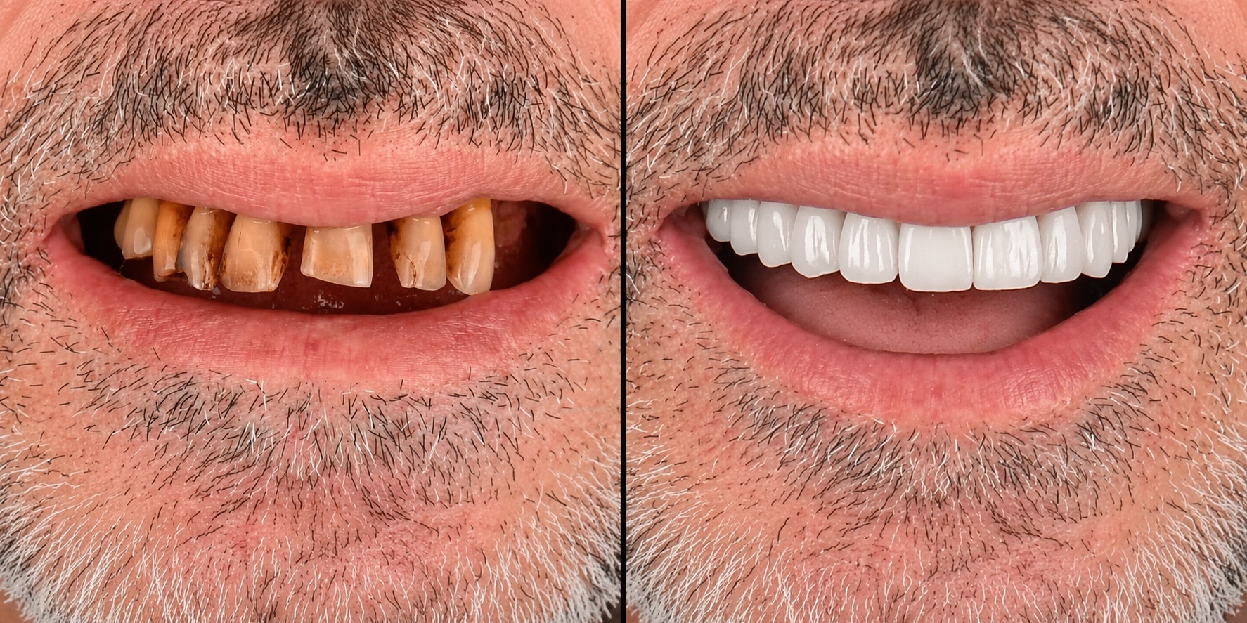 Dental before-and-after comparison