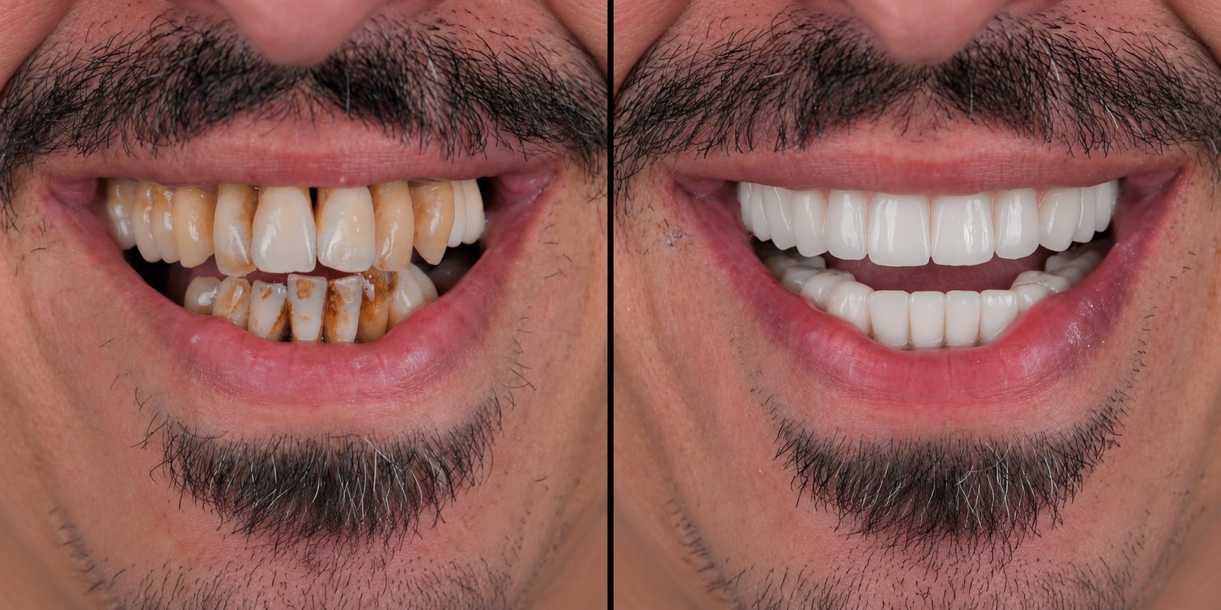 Dental before-and-after comparison